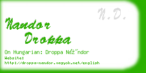 nandor droppa business card